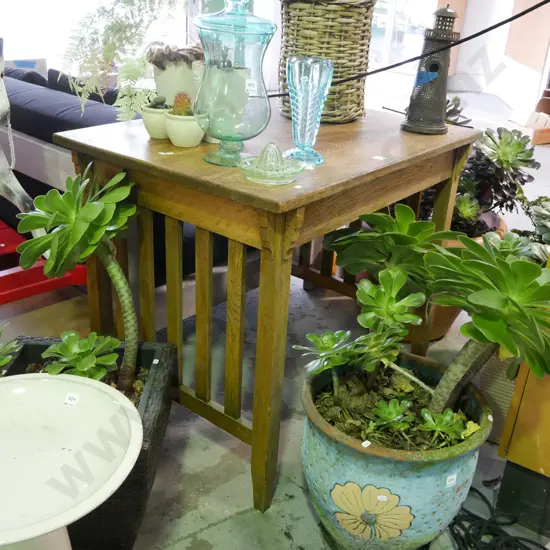 arts and craft solid oak occasional table H-800 W-920 D-665