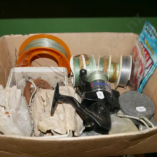 fishing reels, lines, hooks etc