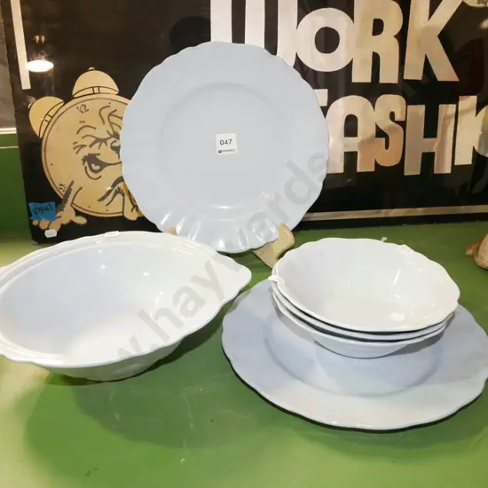 Meakin blue bowls, plates