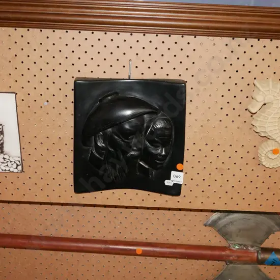 small seahorse themed wall artworks, basket tile, silhouette - orang edots