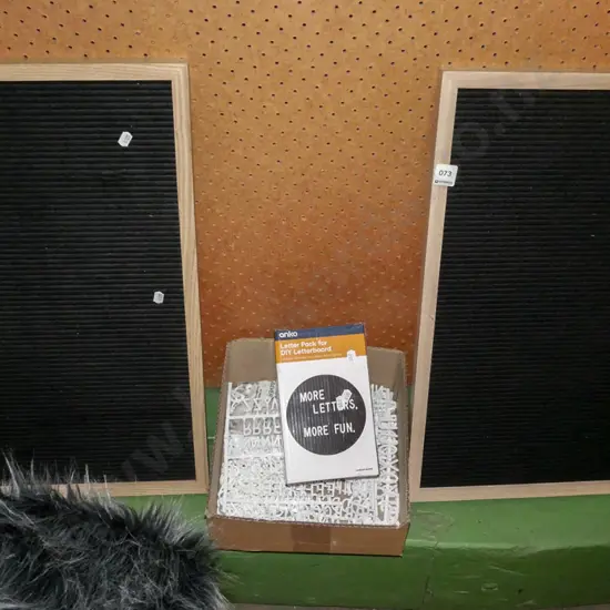 2x DIY letter boards, various letters