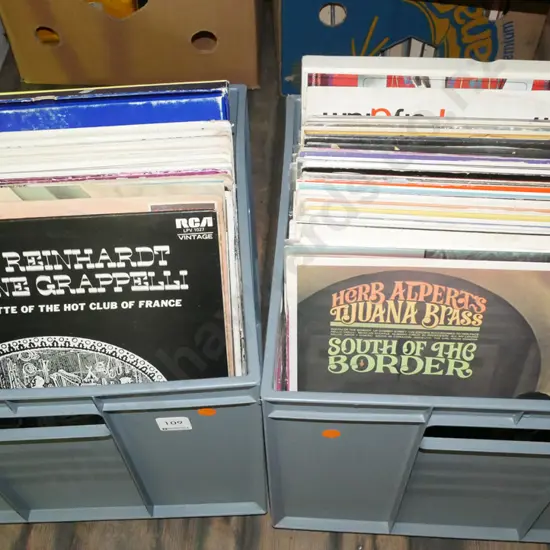 2x plastic creates of various LPs