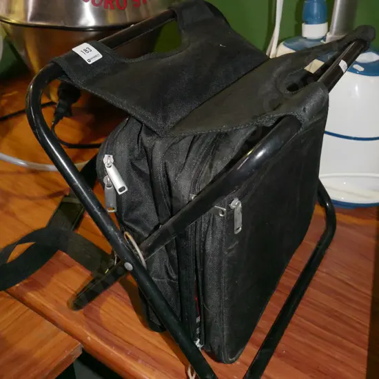 combination fishing bag and stool