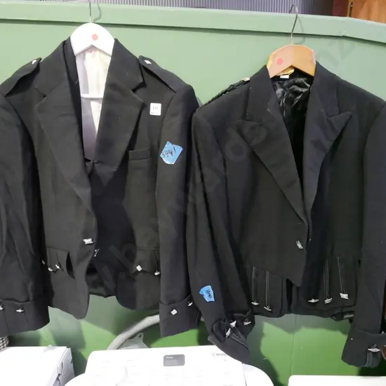 2x Highland dancing jackets, 1 vest - reds dots