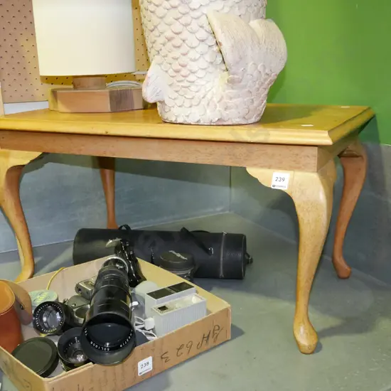 mahogany cab leg coffee table