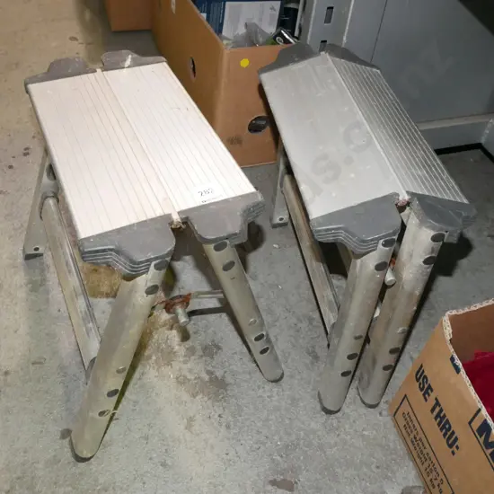 2x small aluminium steps