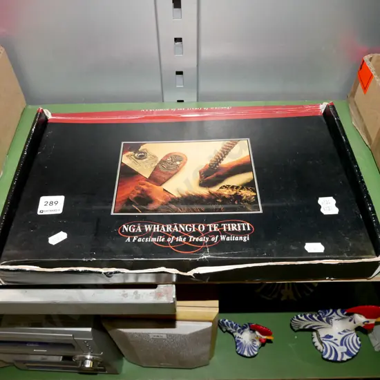 boxed facsimile of The Treaty of Waitangi