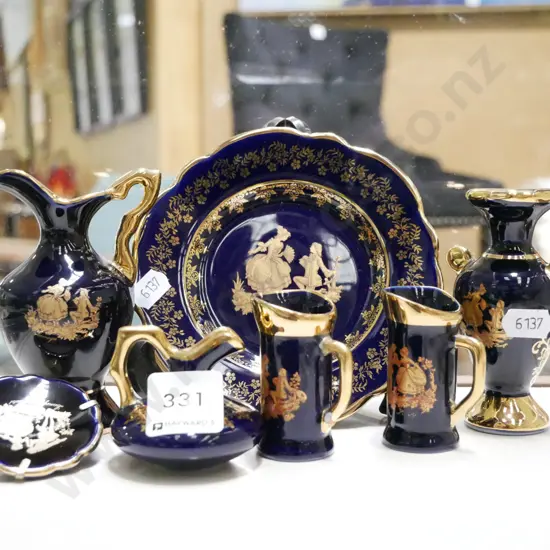 colbolt blue and gold Limoges miniatures