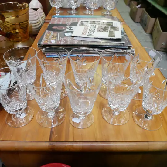 10x cut crystal short stemmed glasses