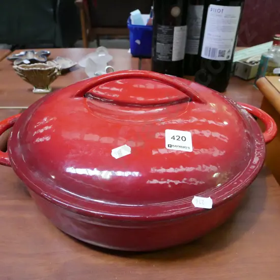 cast iron and enamel frying pan - some staining