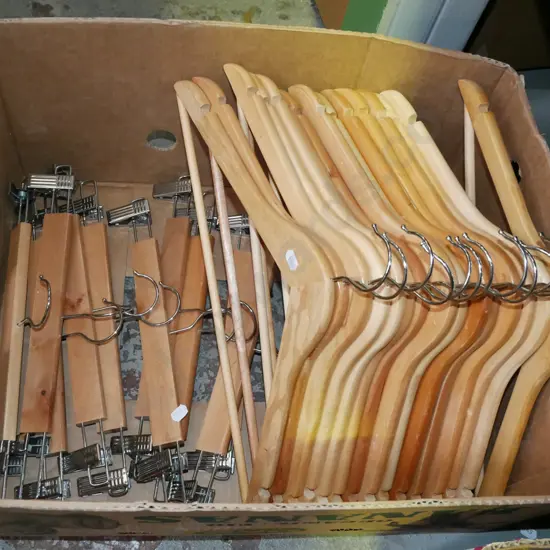 box of coat hangers