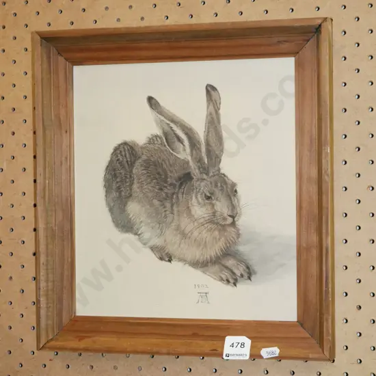 framed Durer print - hare