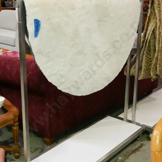 brushed stainless steel shop display clothing  rack on casters