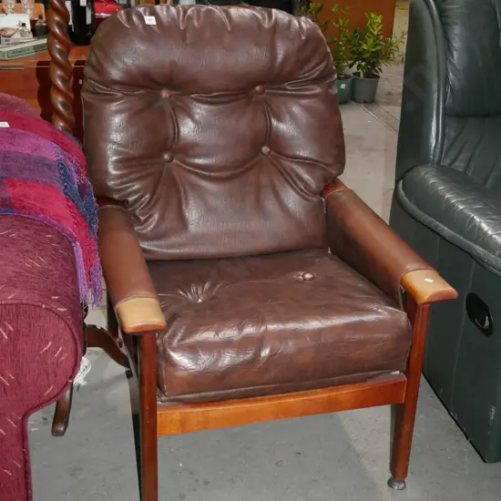 brown vinyl armchair