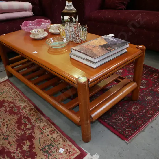 1980s rimu coffee table - marks