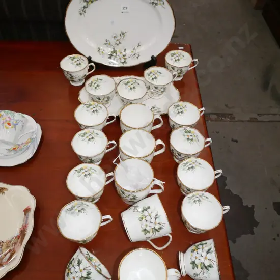 Royal Albert White Dogwood tea cups, saucers, plates etc