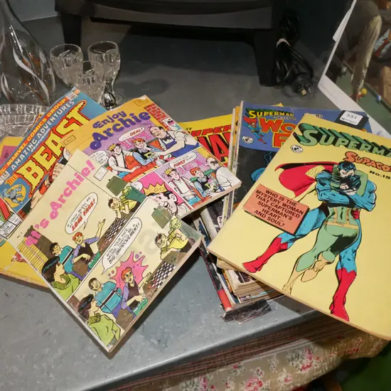 stack of comic books