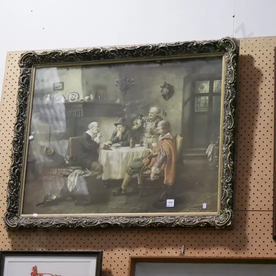 gilt framed print - people around table