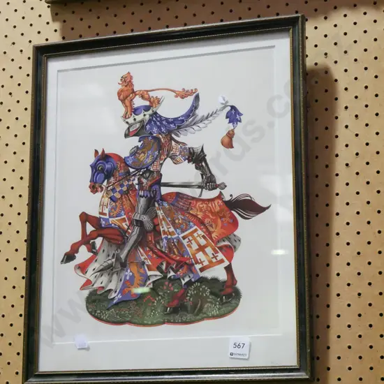 framed framed - knight on horse