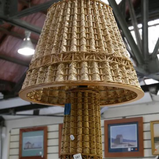 cane and seagrass table lamp