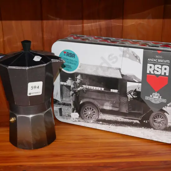 RSA biscuit tin, cofffee maker