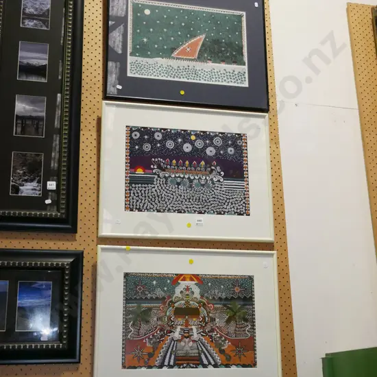 3x prints - abstracts - yellow dots