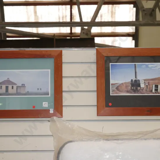 2x small Grahame Sydney prints - red dots