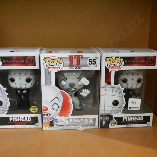 3x Pop Movie Figurines - Pennywise, 2x Pin Head