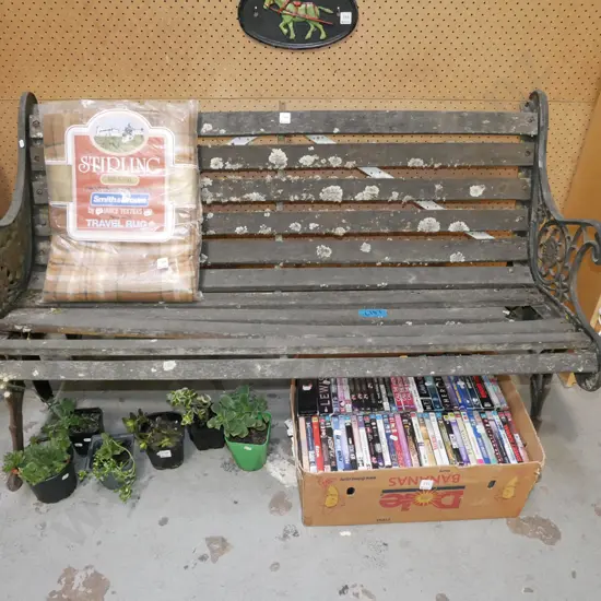 cast iron ended garden bench seat - needs attention