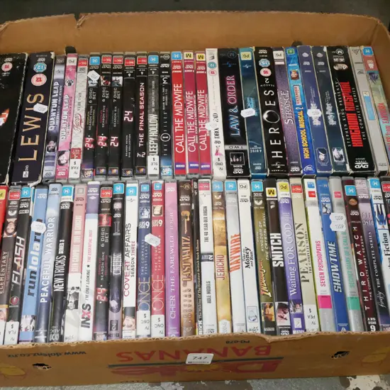 box of DVDs