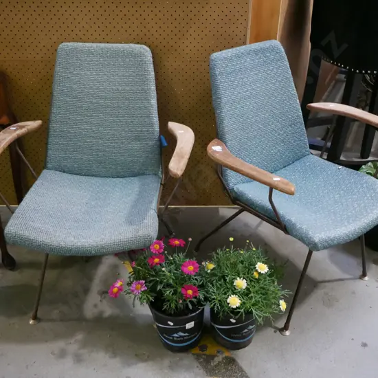 pair of restorer's mid century armchairs