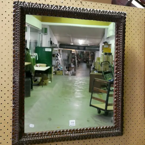 wood framed wall mirror