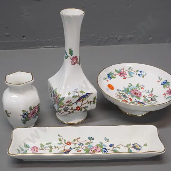 4 pieces Aynsley "Pembroke" - small comport, mint dish and 2 vases, taller is H-180