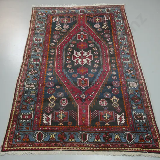Persian hand knotted wool floor rug - intricate multi coloured pattern L-2080 W-1300