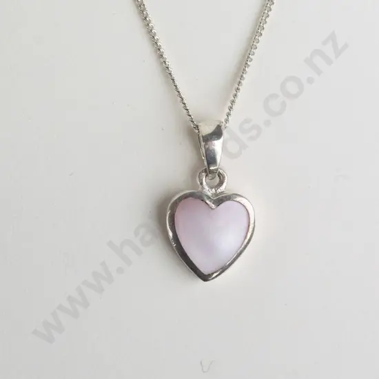 silver heart necklace chain stamped 925
