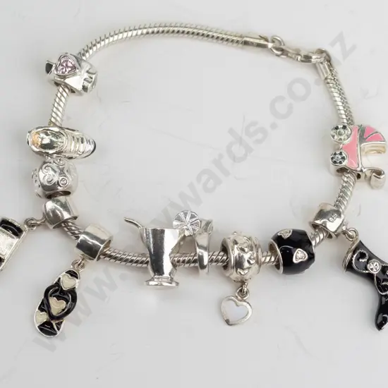 silver charm bracelet stamped 925