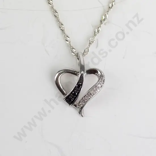 silver heart necklace stamped 925