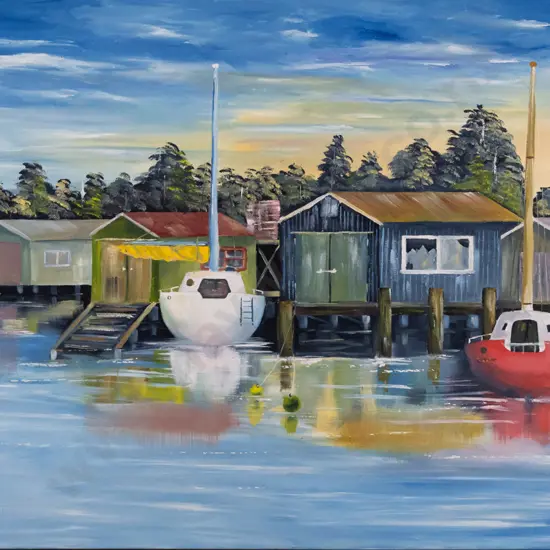 Kay Sibley - boxed oil on canvas "Just Resting" H-610 W-910