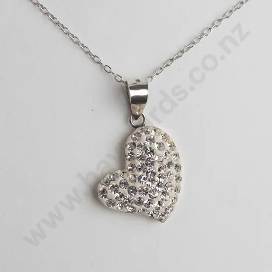 cz heart necklace stamped 925