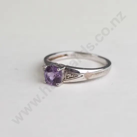 silver amethyst ring stamped 925