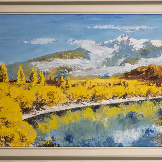 J White - framed oil - Glendhu Bay H-480 W-720
