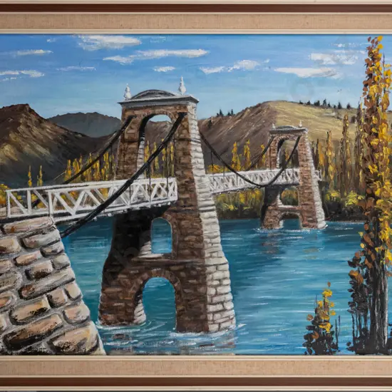 Norm Sayer - framed acrylic - Old Alexandra Bridge H-500 W-740