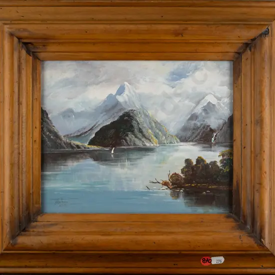 PJ O'Sullivan 1996 - framed oil - Mitre Peak H-190 W-240