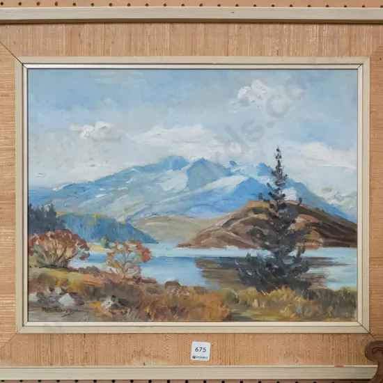 Myra Thompson - framed oil "Wanaka" H-340 W-440