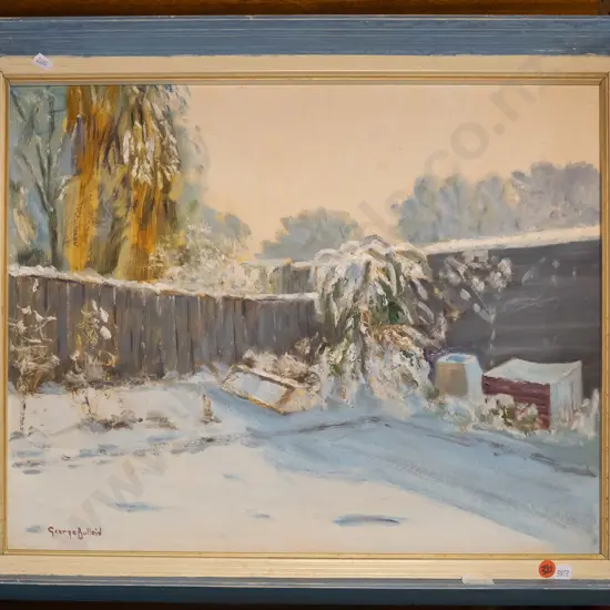 George Bulleid - framed oil "Winter Garden" H-400 W-500