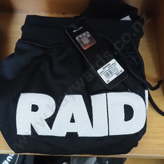 NFL raiders basketball shorts, solid black in colour