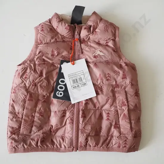 Baby Down Vest, coloured pink