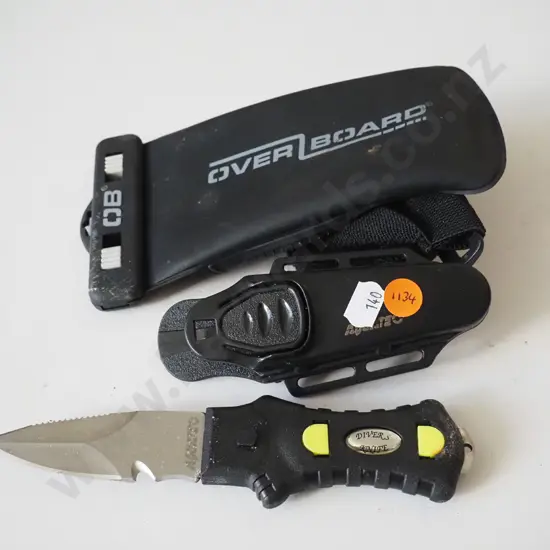 Over Board water proof arm band, Aquatec dive knife