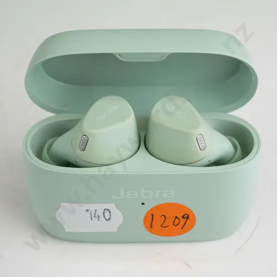 Teal green Jabra wireless ear phones 