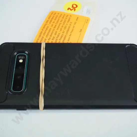 Samsung phone green/blue back in black case